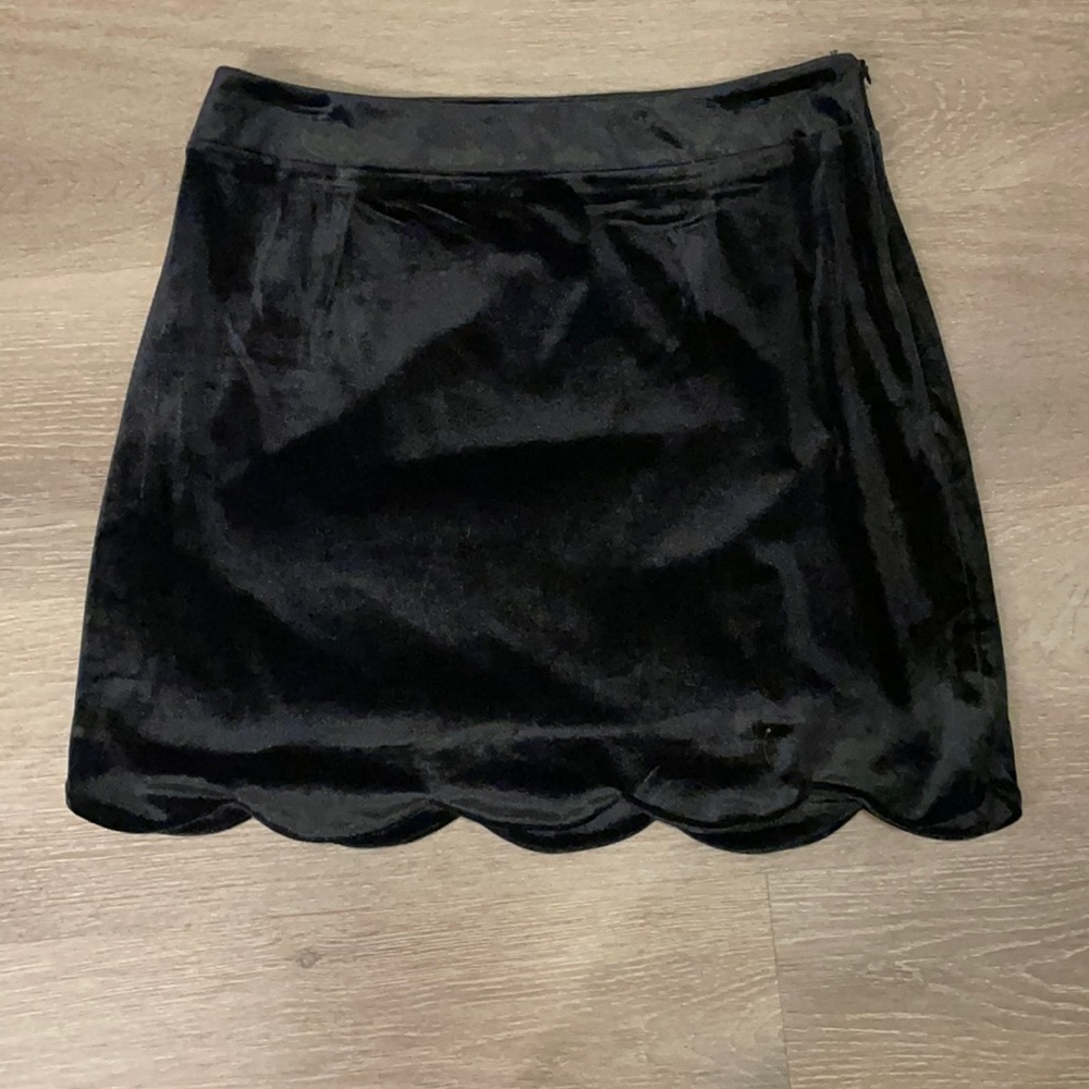 Velour mini skirt